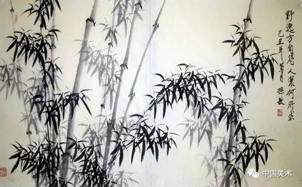 板橋畫竹，多不亂，少不疏，秀勁絕倫